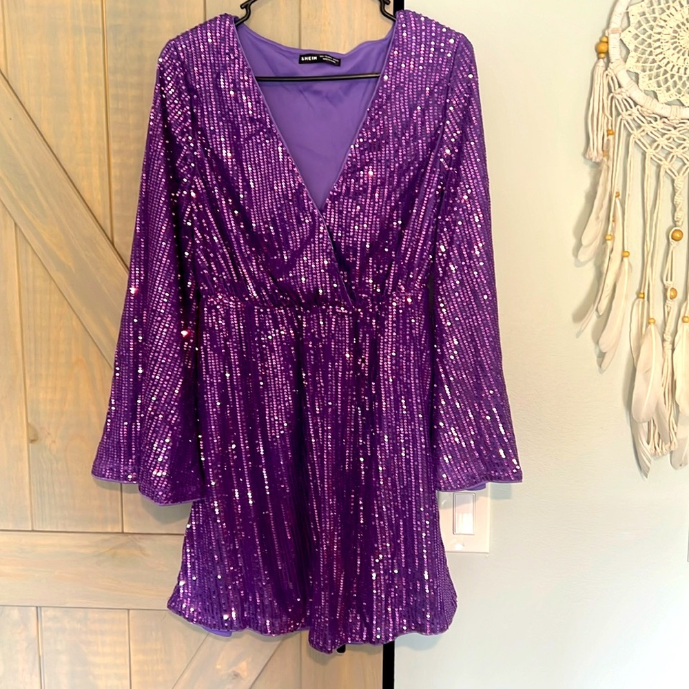 Purple sequin Dress new